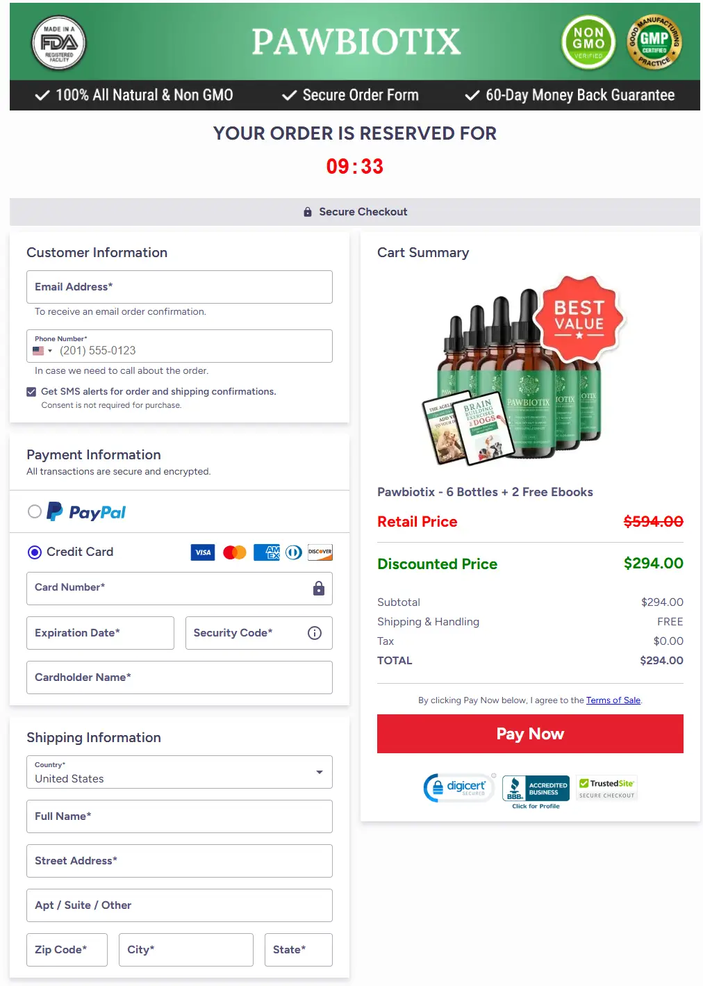 Pawbiotix  -Secure-Checkout order